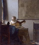 Johannes Vermeer Woman with a lute. oil painting reproduction